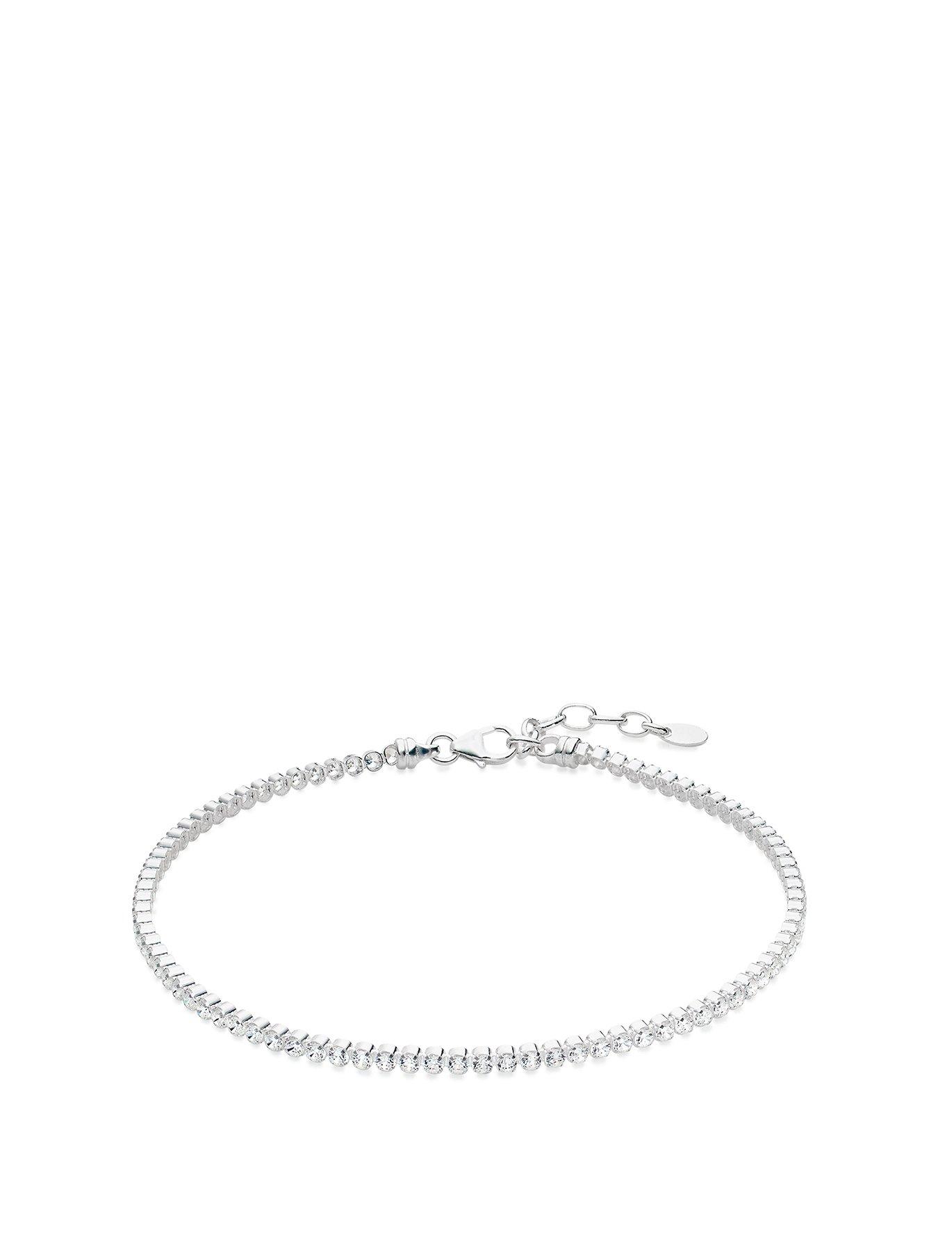undefined Silver Cubic Zirconia Anklet
