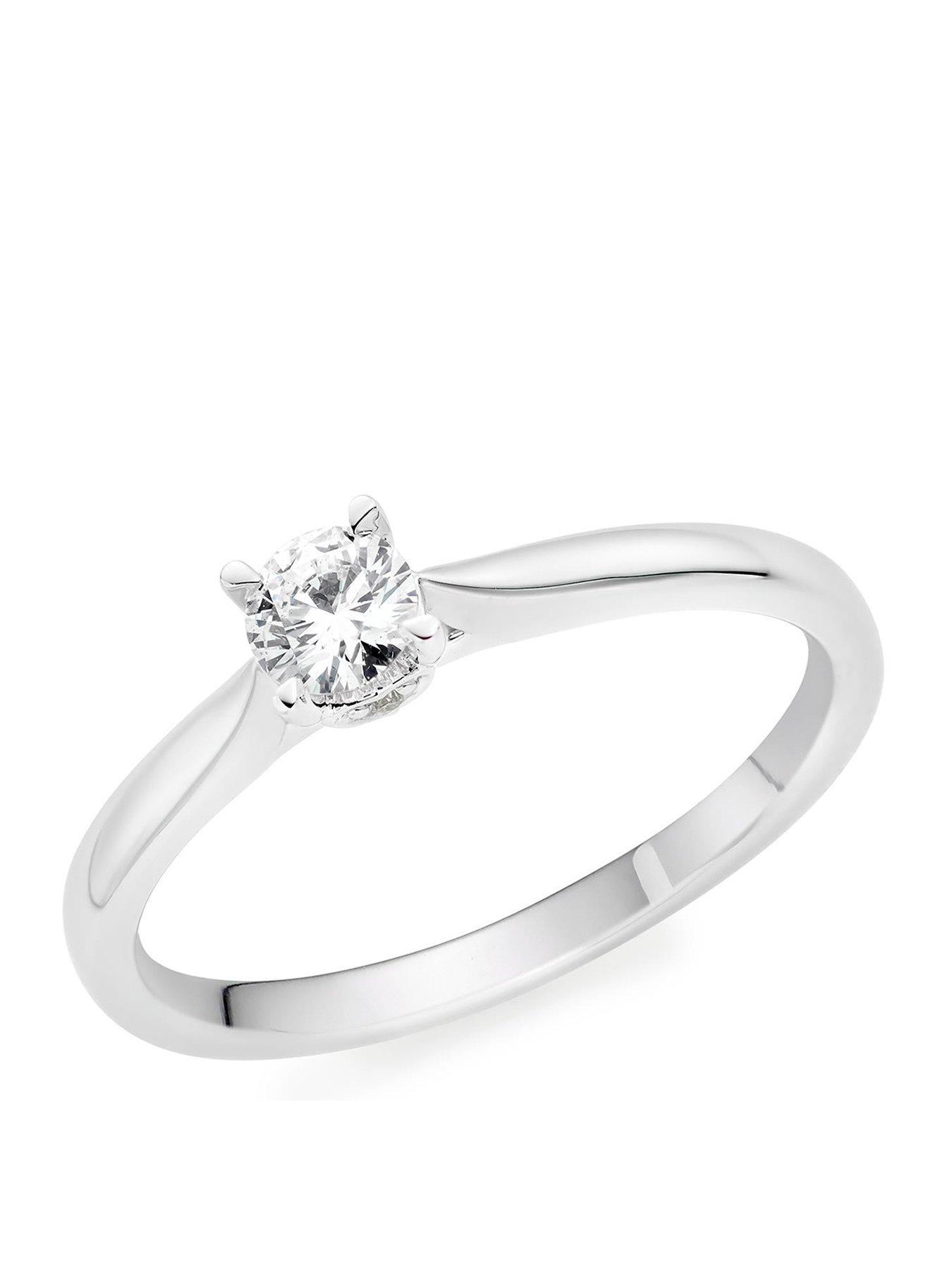 Beaverbrooks 9ct White Gold Solitaire Diamond Ring