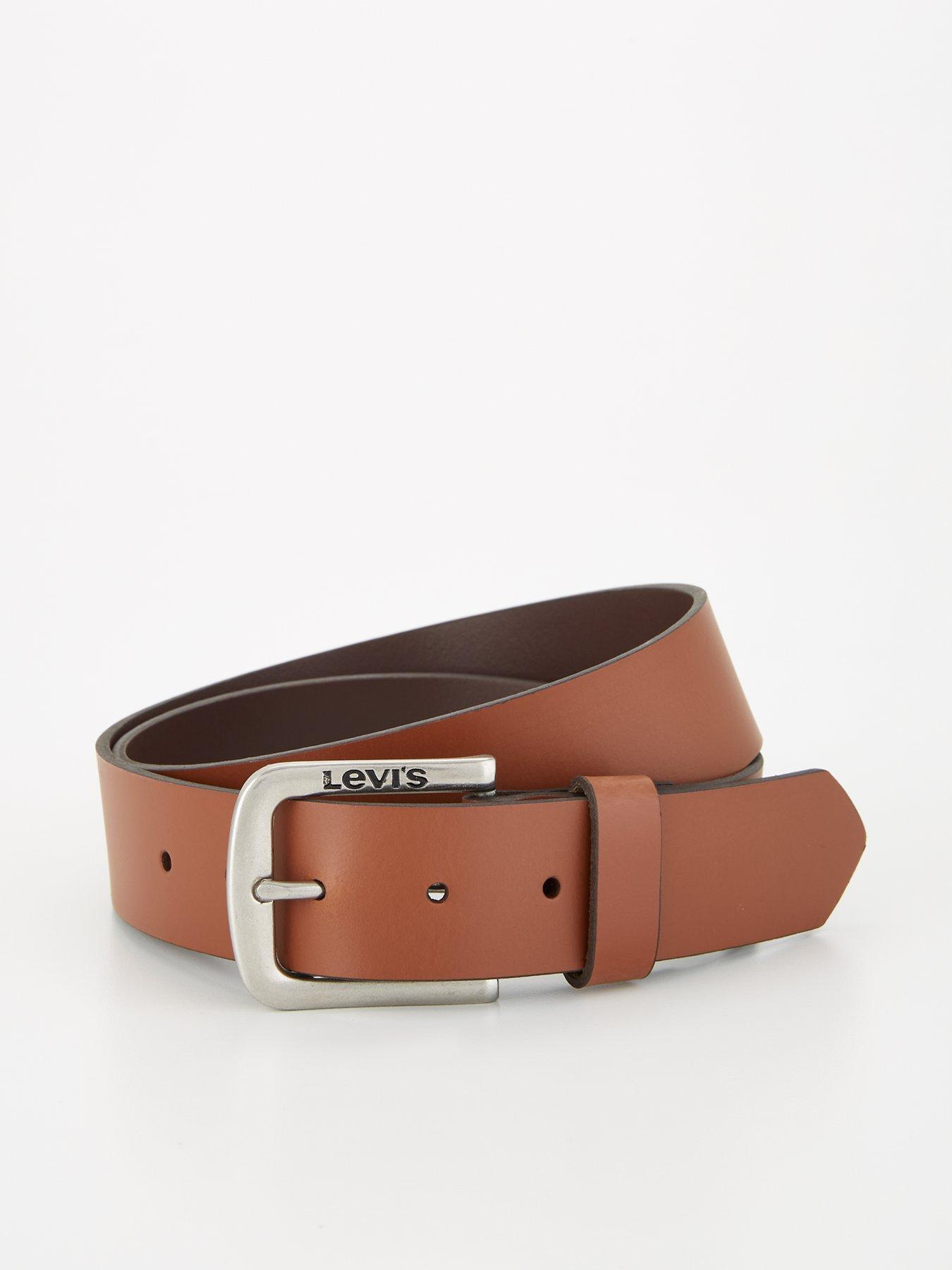 levi's brown leather belt mens