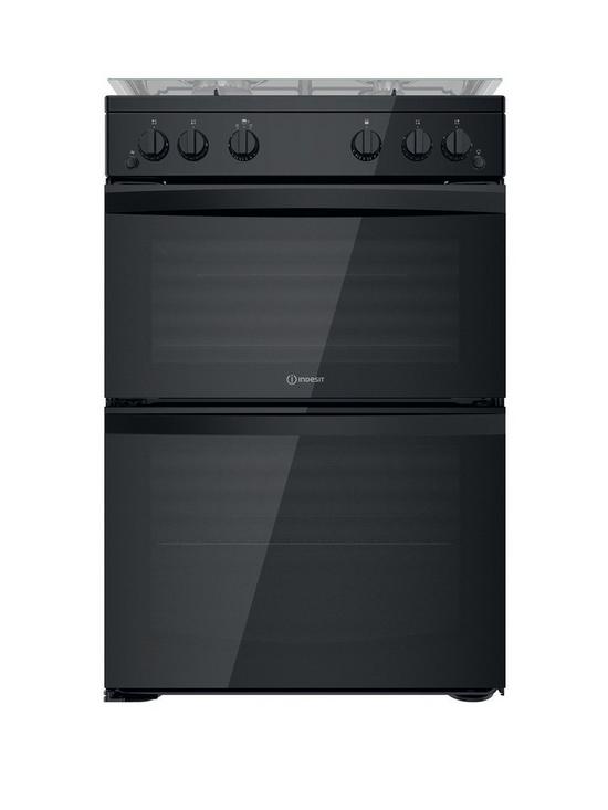front image of indesit-id67g0mmbuk-double-oven-gas-cookerbr