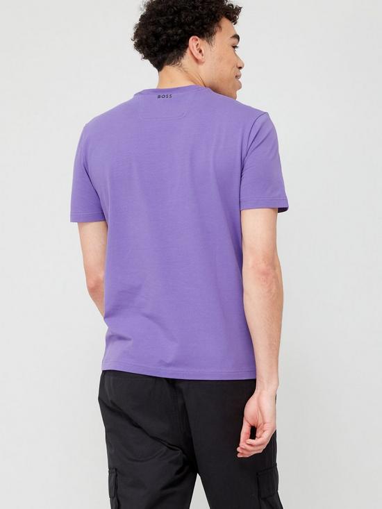 stillFront image of boss-tee-4-regular-fit-t-shirt-dark-purple
