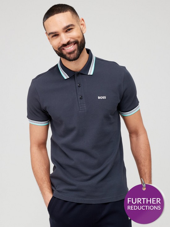 front image of boss-paddy-regular-fit-polo-shirt-dark-blue