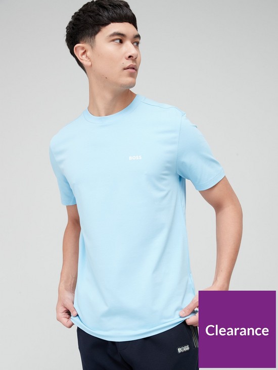 front image of boss-tee-regular-fit-t-shirt-open-blue