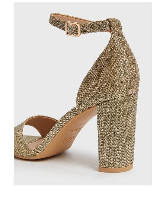 stillFront image of new-look-glitter-2-part-square-open-toe-block-heel-sandals-gold