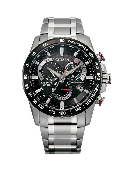 front image of citizen-gents-eco-drive-chrono-at-wr200-watch