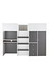  image of miami-fresh-midsleeper-bed-with-desk-drawers-cupboards-amp-mattress-options-buy-and-save-grey