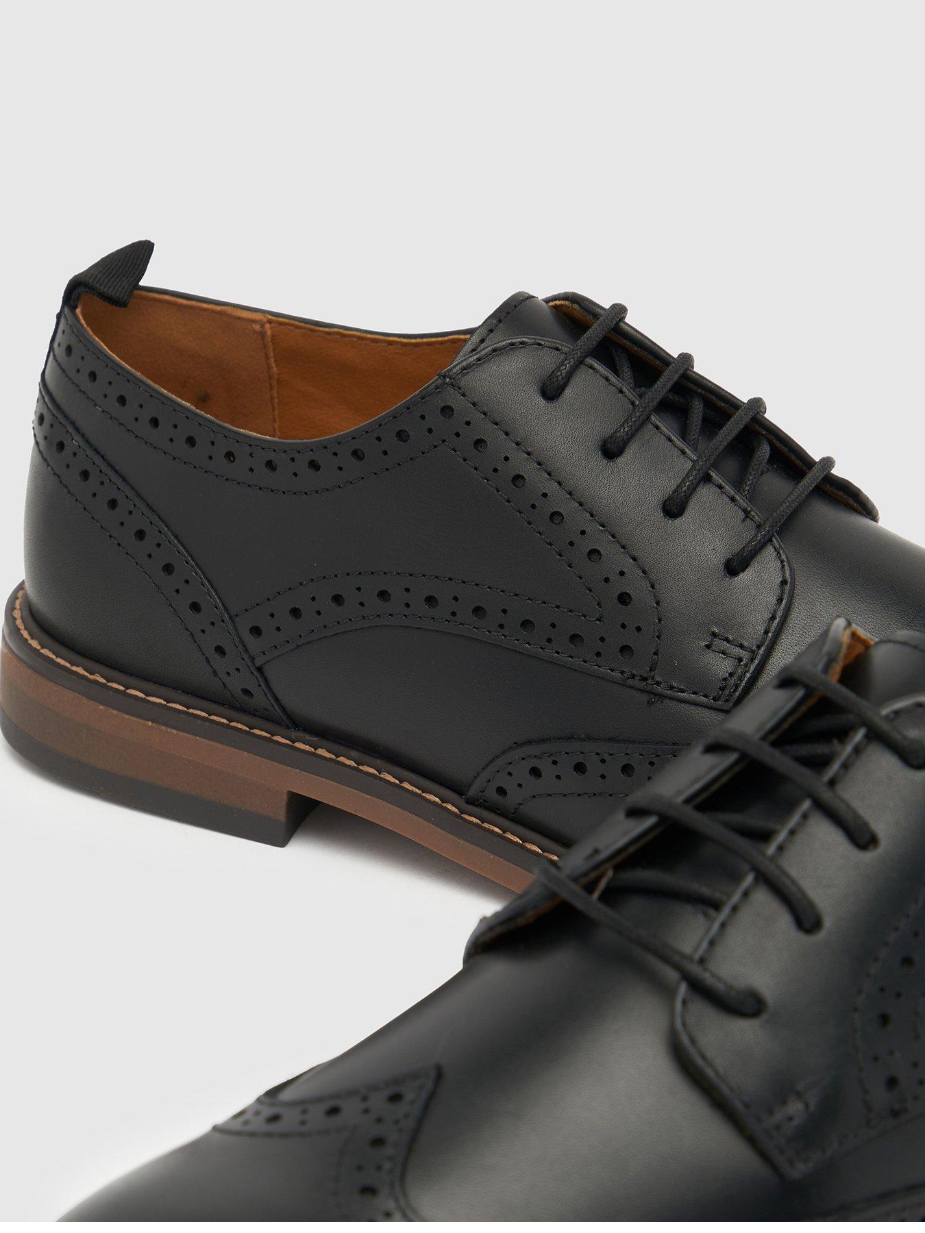  image of schuh-rafe-leather-brogue-shoes