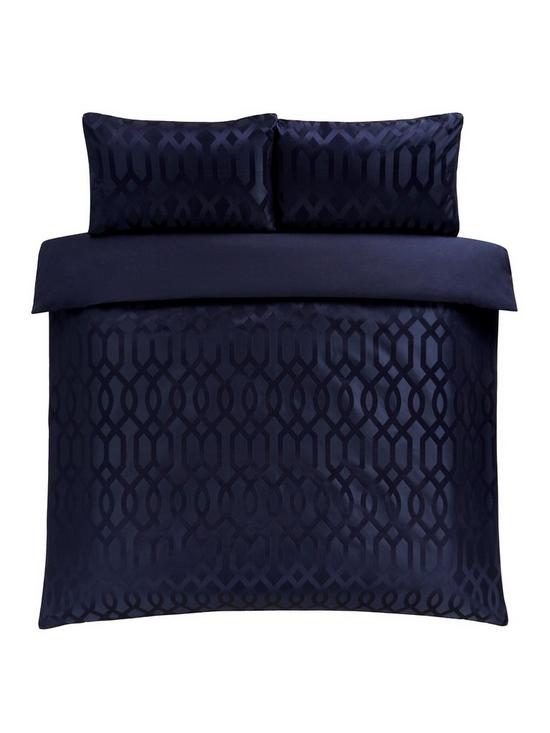 stillFront image of very-home-florence-geometric-duvet-cover-set-navy