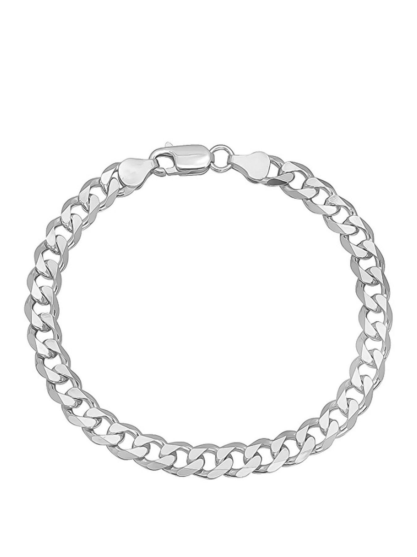 the-love-collection-gents-sterling-silver-75-inch-chunky-curb-bracelet