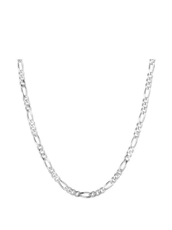 front image of the-love-silver-collection-sterling-silver-182-inch-adjustable-mens-figaro-chain-necklace