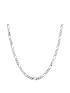  image of the-love-silver-collection-sterling-silver-182-inch-adjustable-mens-figaro-chain-necklace