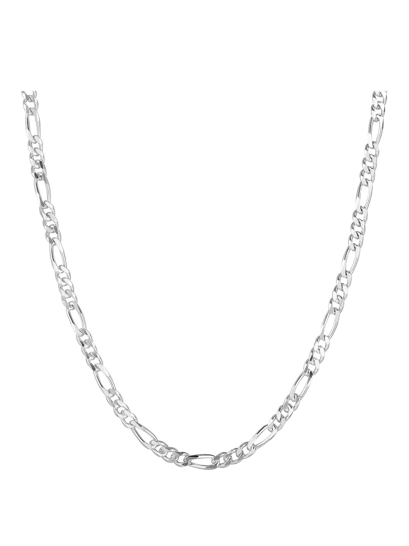 the-love-collection-sterling-silver-182-inch-adjustable-mens-figaro-chain-necklace