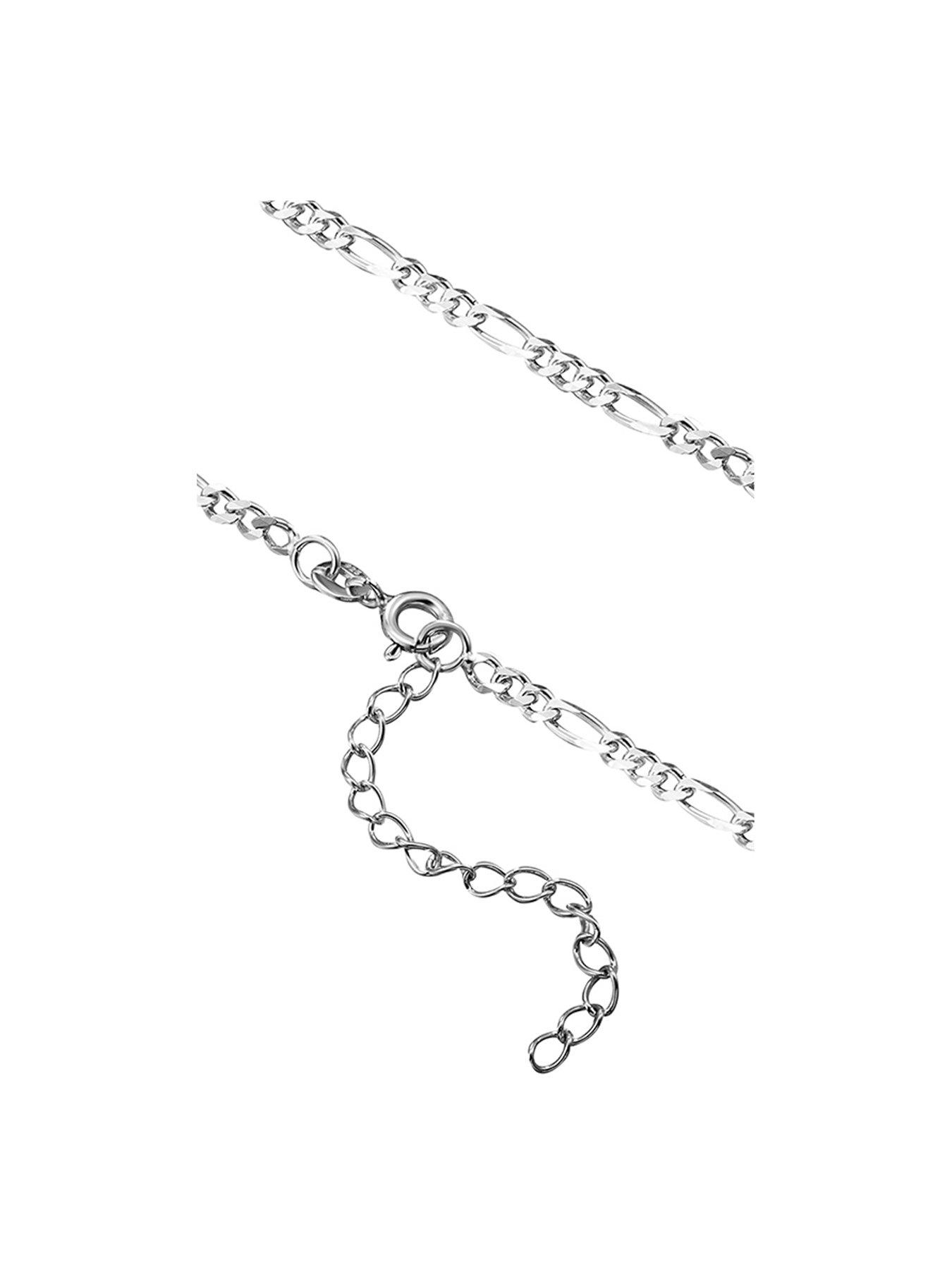  image of the-love-silver-collection-sterling-silver-182-inch-adjustable-mens-figaro-chain-necklace