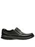  image of clarks-cotrell-free-black-oily-leather-shoes