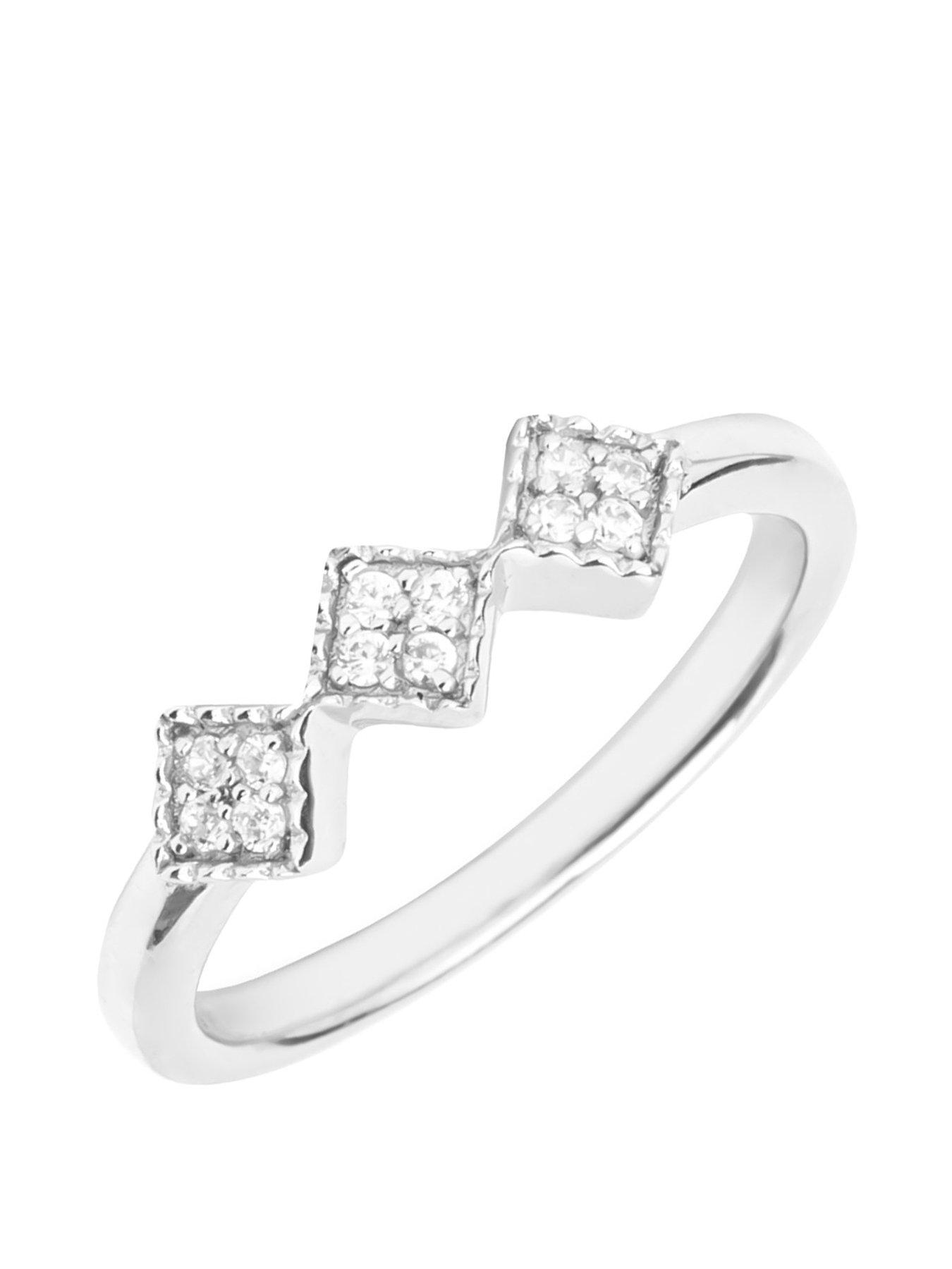 the-love-collection-sterling-silver-triple-diamond-shaped-cubic-zirconia-ring