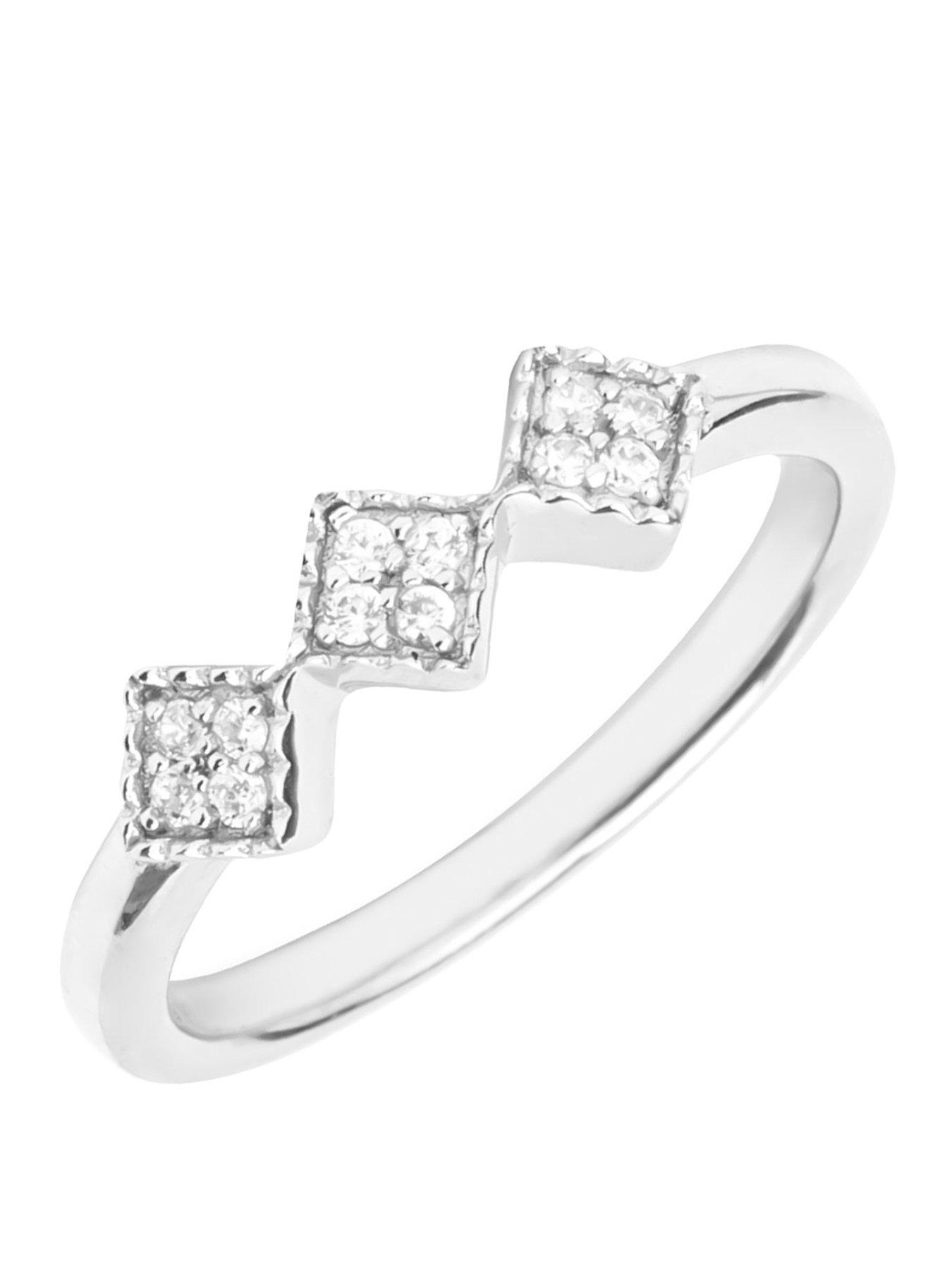 the-love-collection-sterling-silver-triple-diamond-shaped-cubic-zirconia-ring