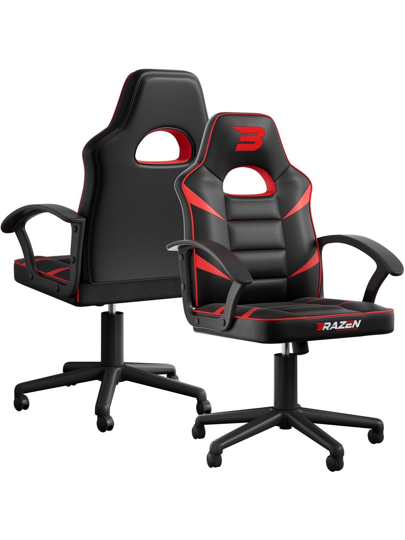 BraZen Valor Mid Back PC Gaming Chair - Red