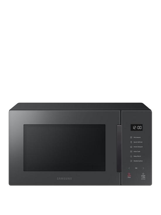 front image of samsung-glass-front-ms23t5018aceu-23-litre-solo-microwave-charcoal