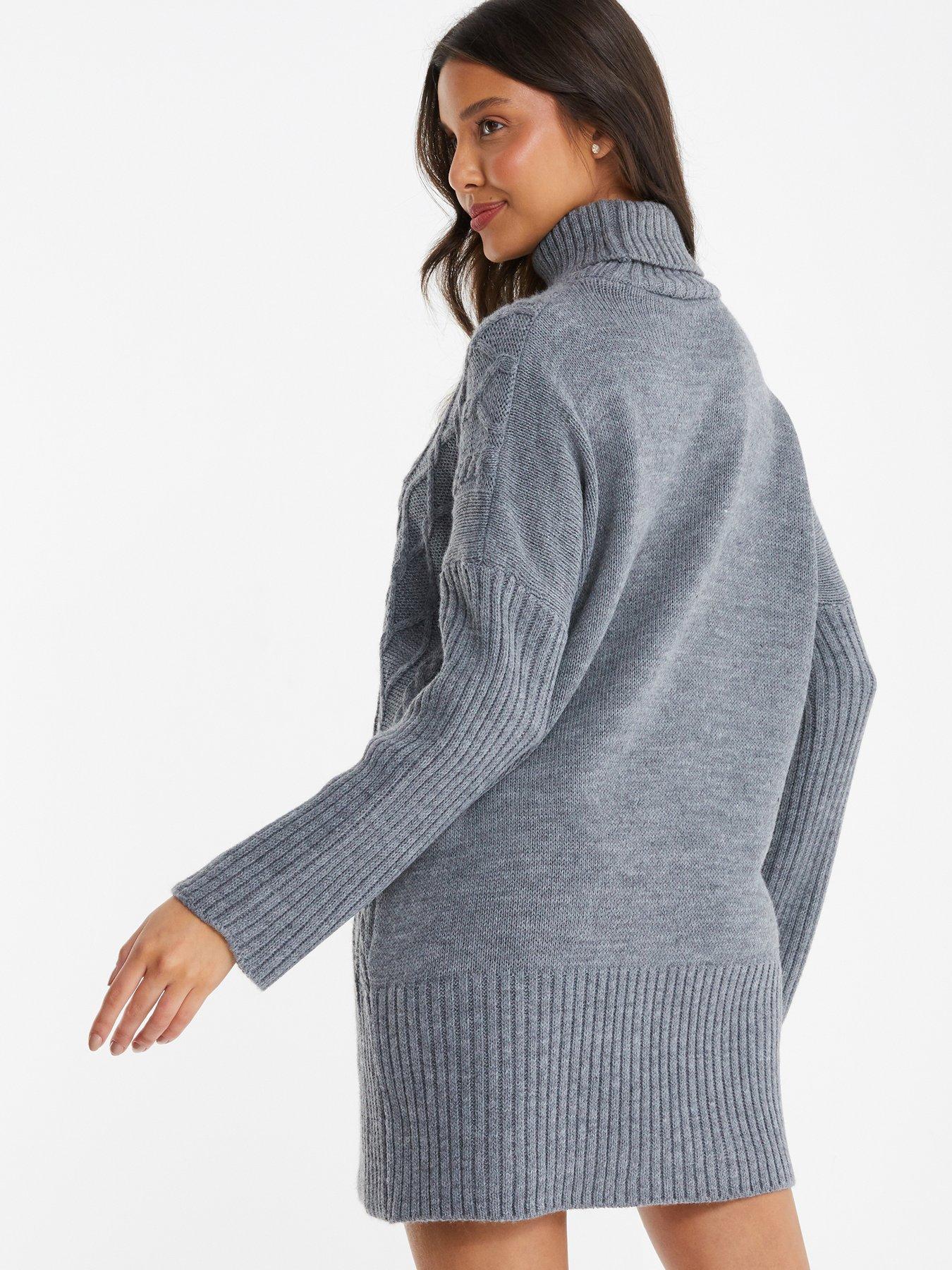 Quiz Knitted Pearl Mini Jumper Dress