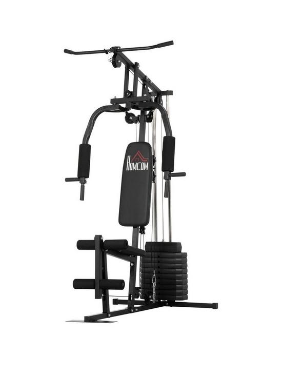 front image of homcom-multifunction-home-gym-machine-with-45kg-weight-stacks-for-strength-training