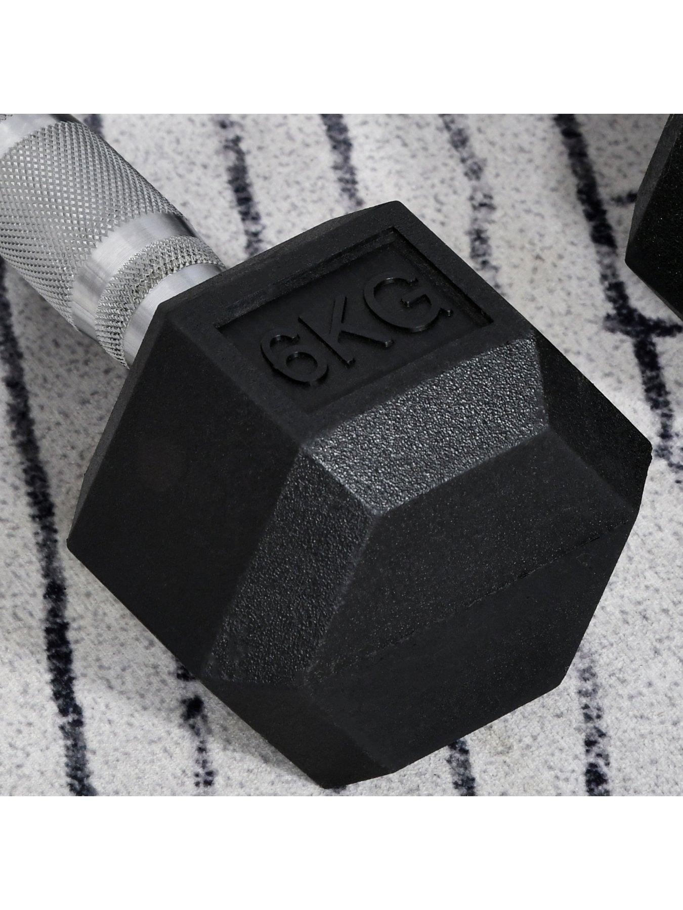  image of homcom-2-xnbsp6kg-hexnbsprubber-dumbbells-set
