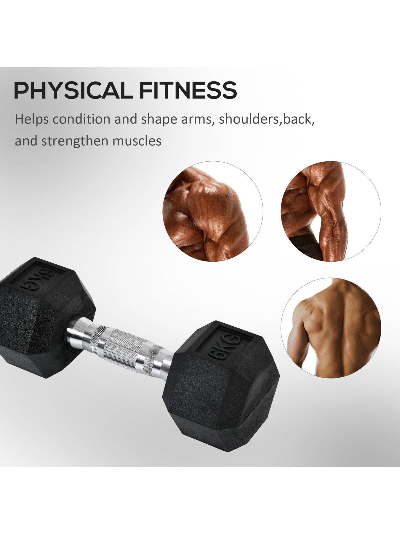  image of homcom-2-xnbsp6kg-hexnbsprubber-dumbbells-set