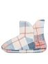  image of loungeable-checked-printed-fleece-slipper-bootie-multi