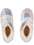  image of loungeable-checked-printed-fleece-slipper-bootie-multi