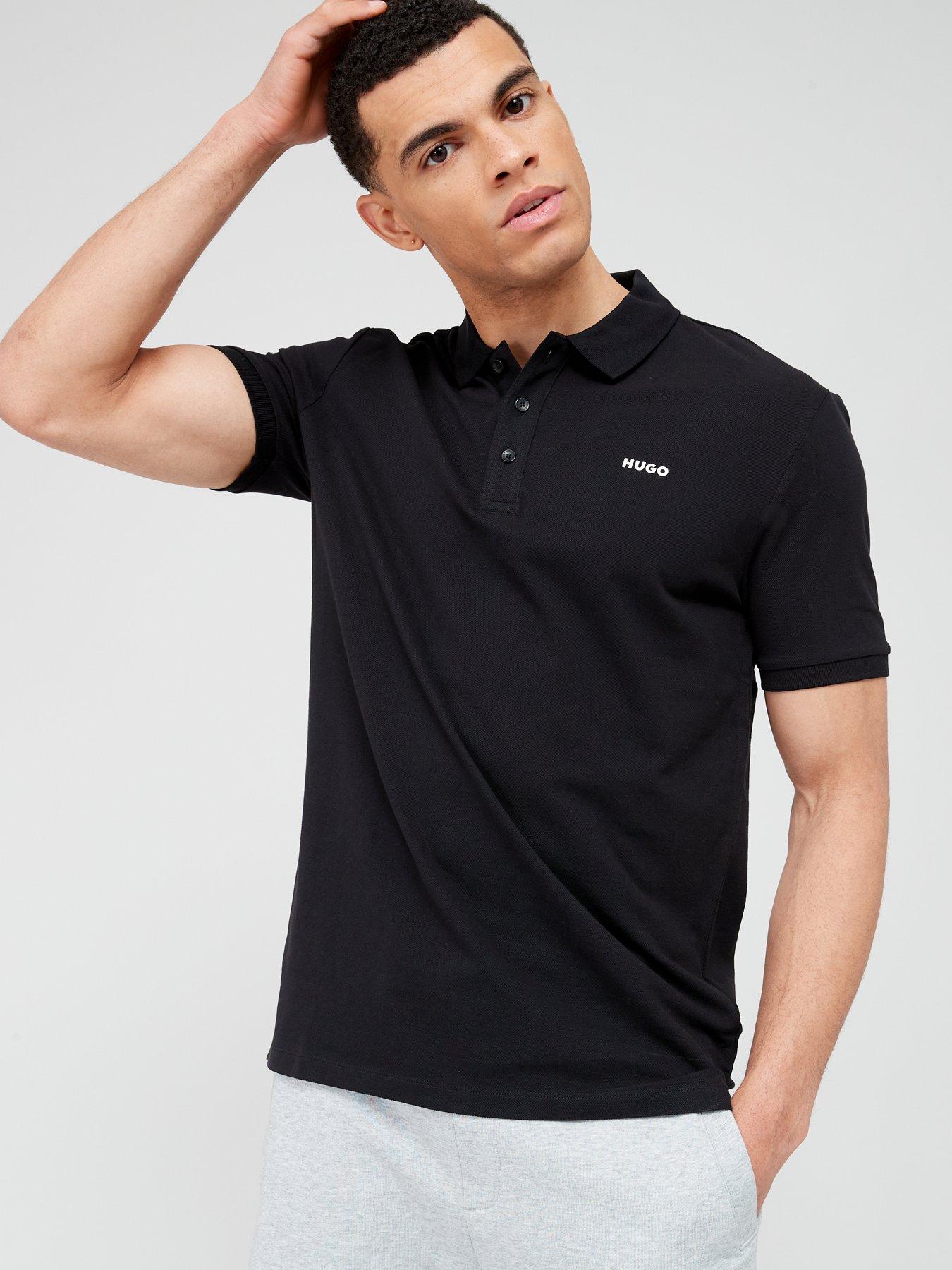 HUGO Donos222 Regular Fit Short Sleeve Polo Shirt - Black