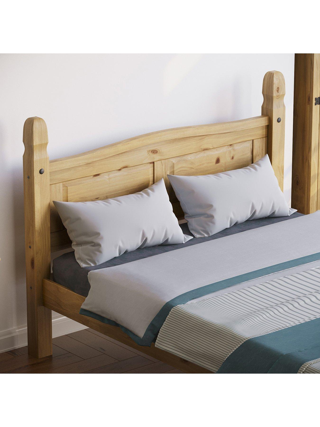 stillFront image of vida-designs-corona-solid-pine-bed-frame-low-foot-end