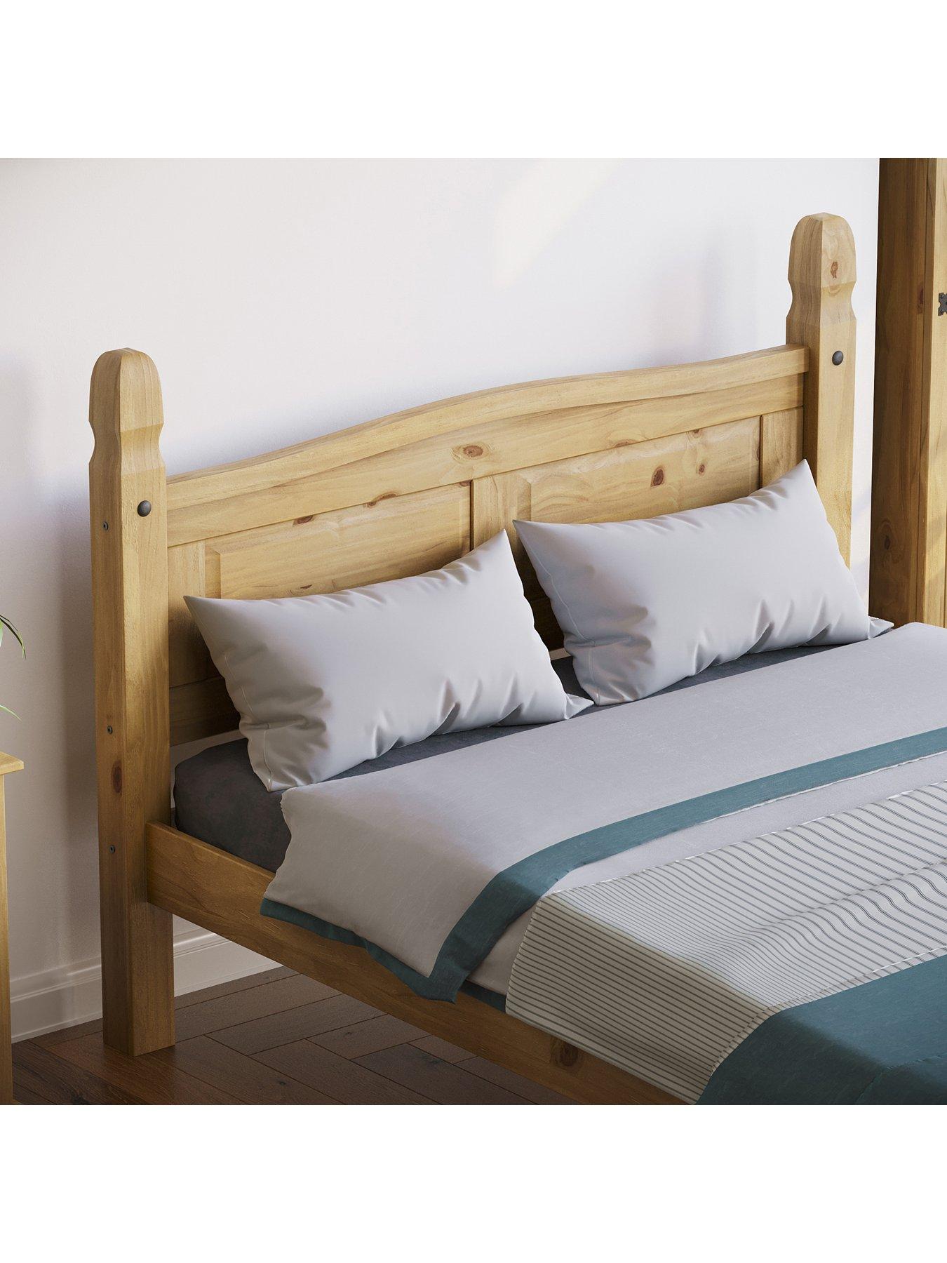 Vida Designs Corona Solid Pine Bed Frame High Foot End