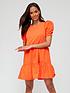  image of v-by-very-tiered-woven-mix-mini-dress-orange