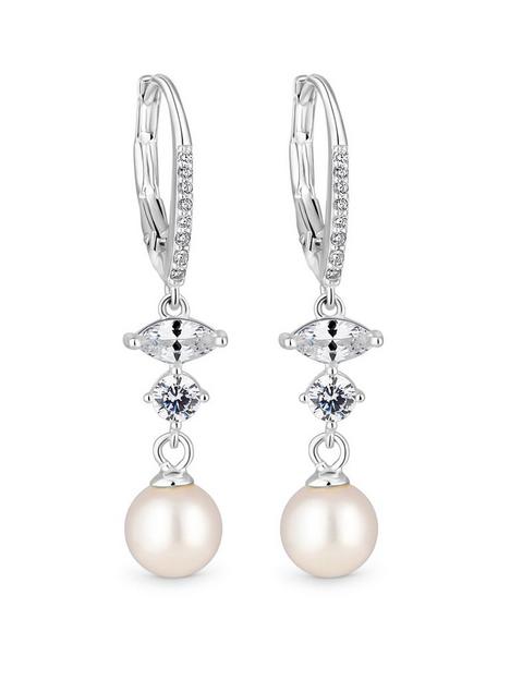 simply-silver-sterling-silver-925-floral-pearl-hoop-earrings