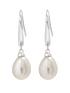  image of simply-silver-sterling-silver-925-freshwater-pearl-cubic-zirconia-sleek-drop-earrings