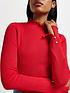  image of river-island-flared-frill-sleeve-rib-top-red