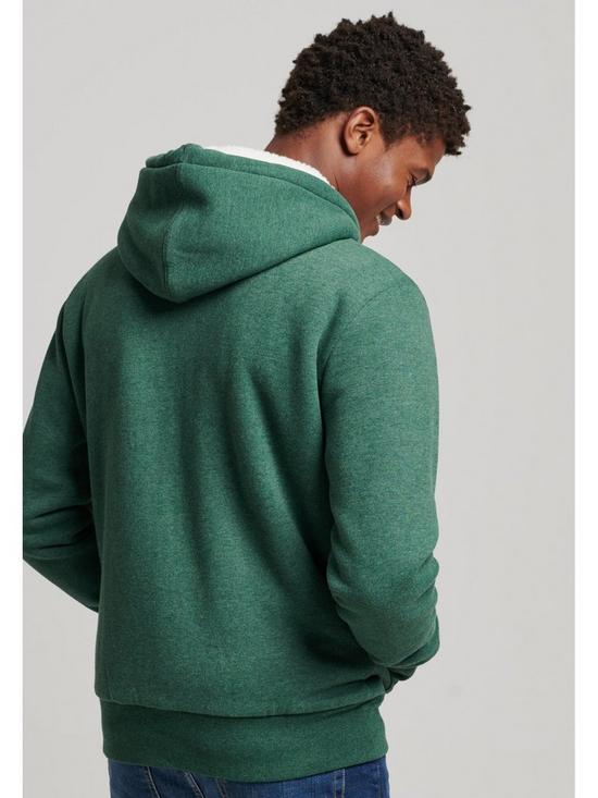 stillFront image of superdry-borg-lined-zip-thru-hoodie-green