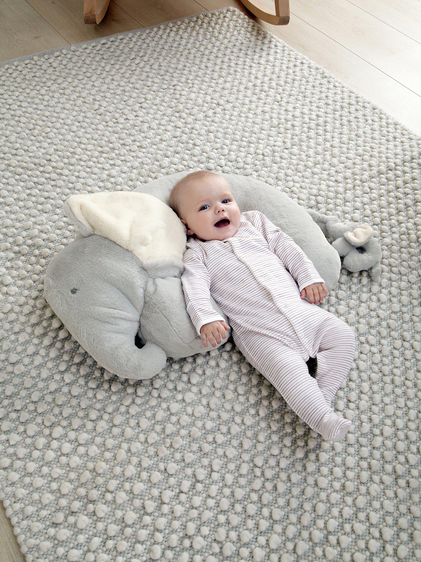 undefined Tummy Time Snugglerug - Elephant  &  Baby - Grey