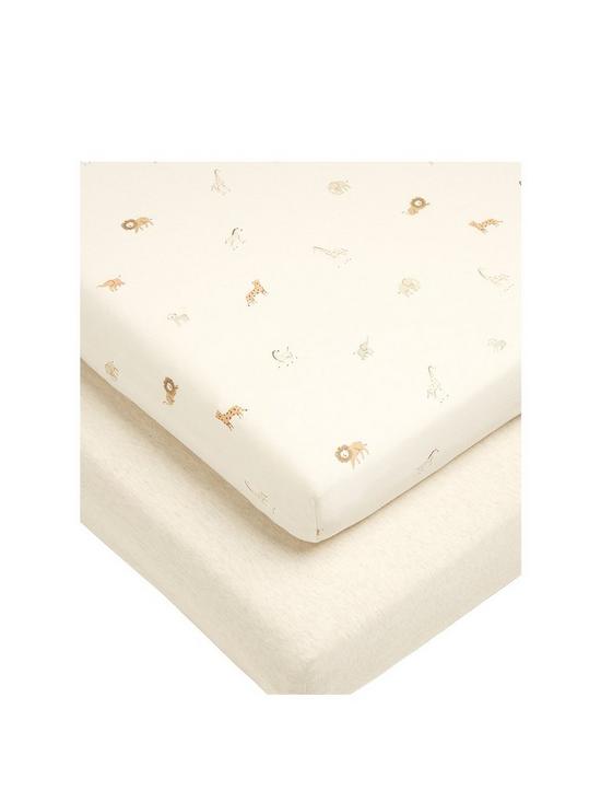 front image of mamas-papas-2-cotbed-fitted-sheets-born-to-be-wild-multi