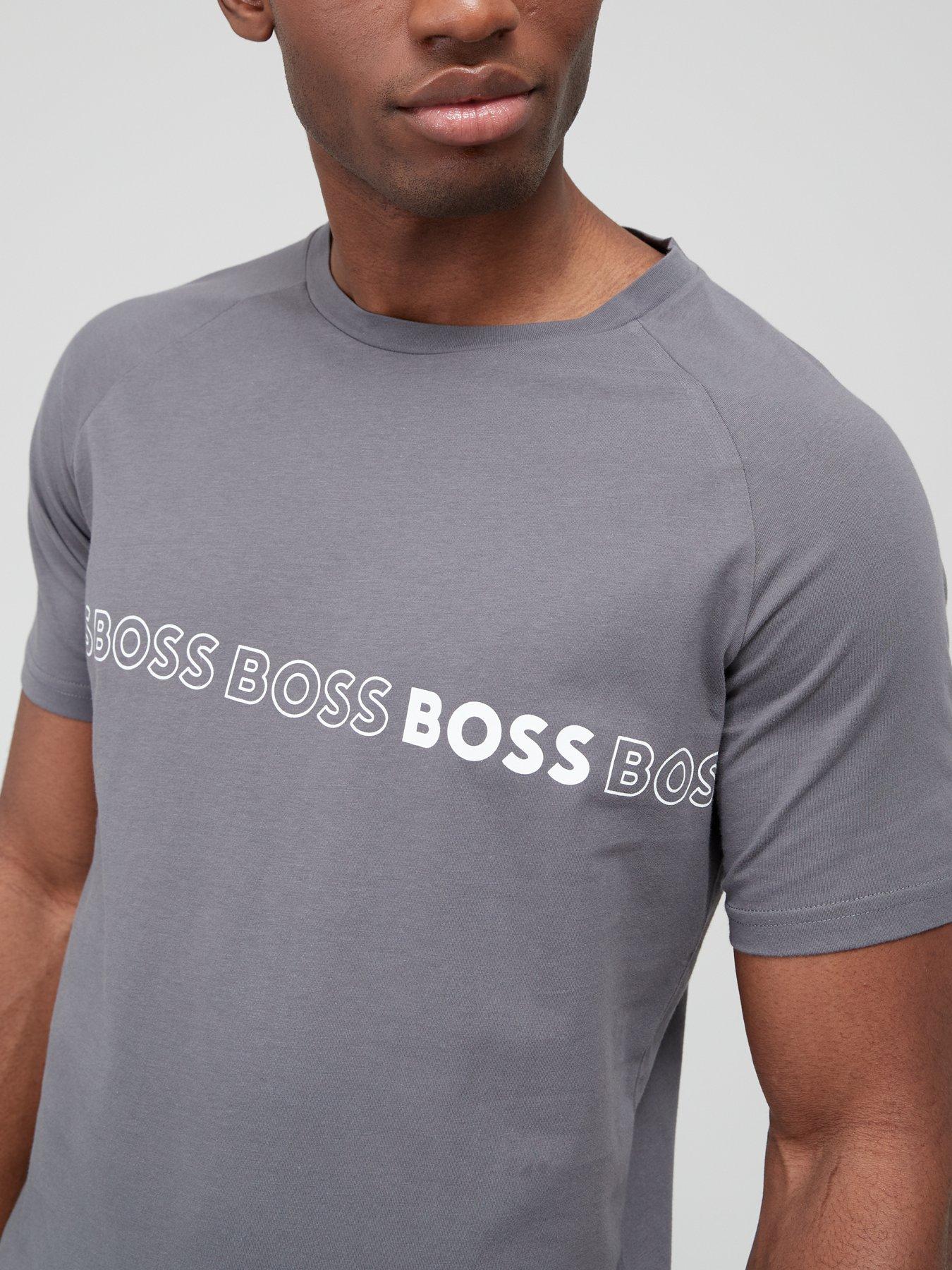  image of boss-slim-fit-swim-t-shirt-with-upf-50-protectionnbsp--dark-grey