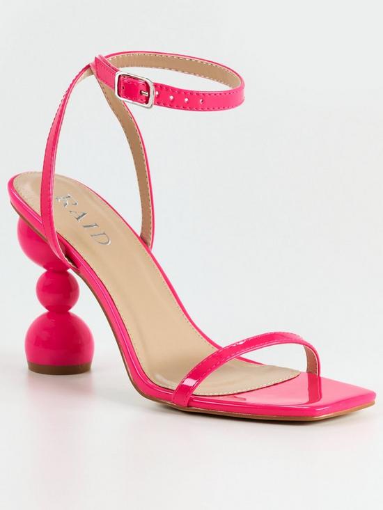 stillFront image of raid-ashby-heeled-sandals-pink-patent