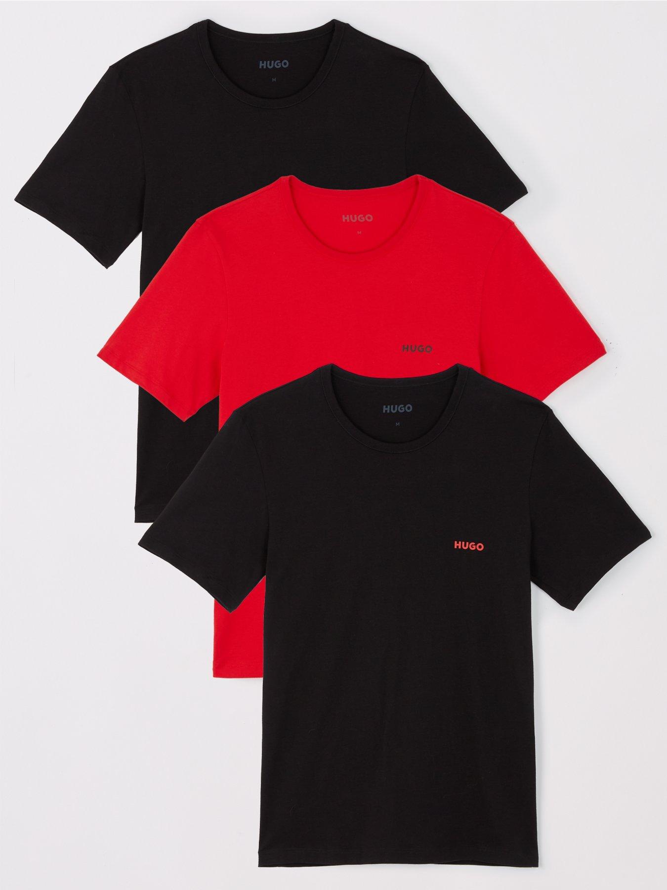 hugo-bodywear-3-pack-t-shirt-blackred