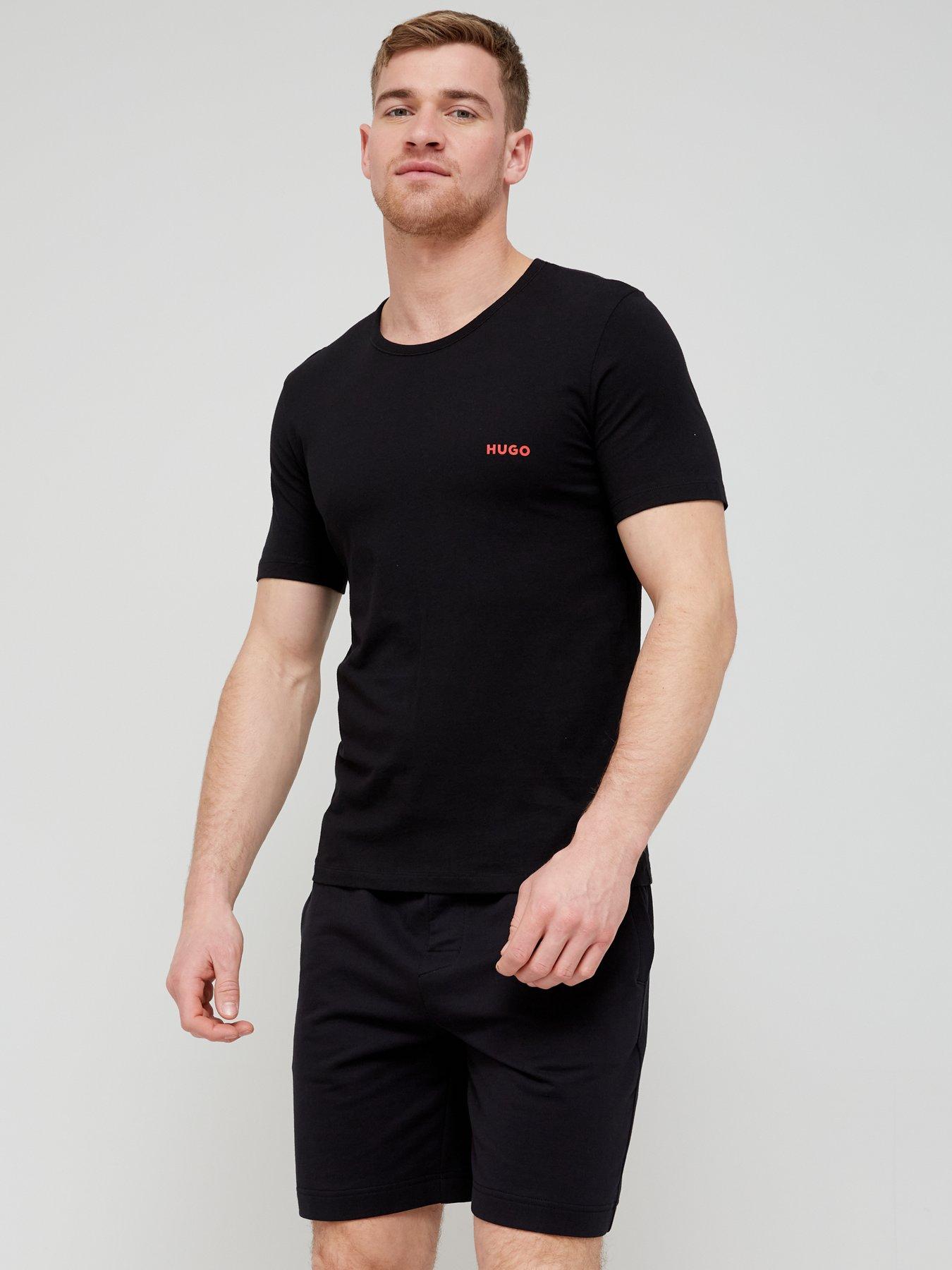  image of hugo-bodywear-3-pack-t-shirt-blackred