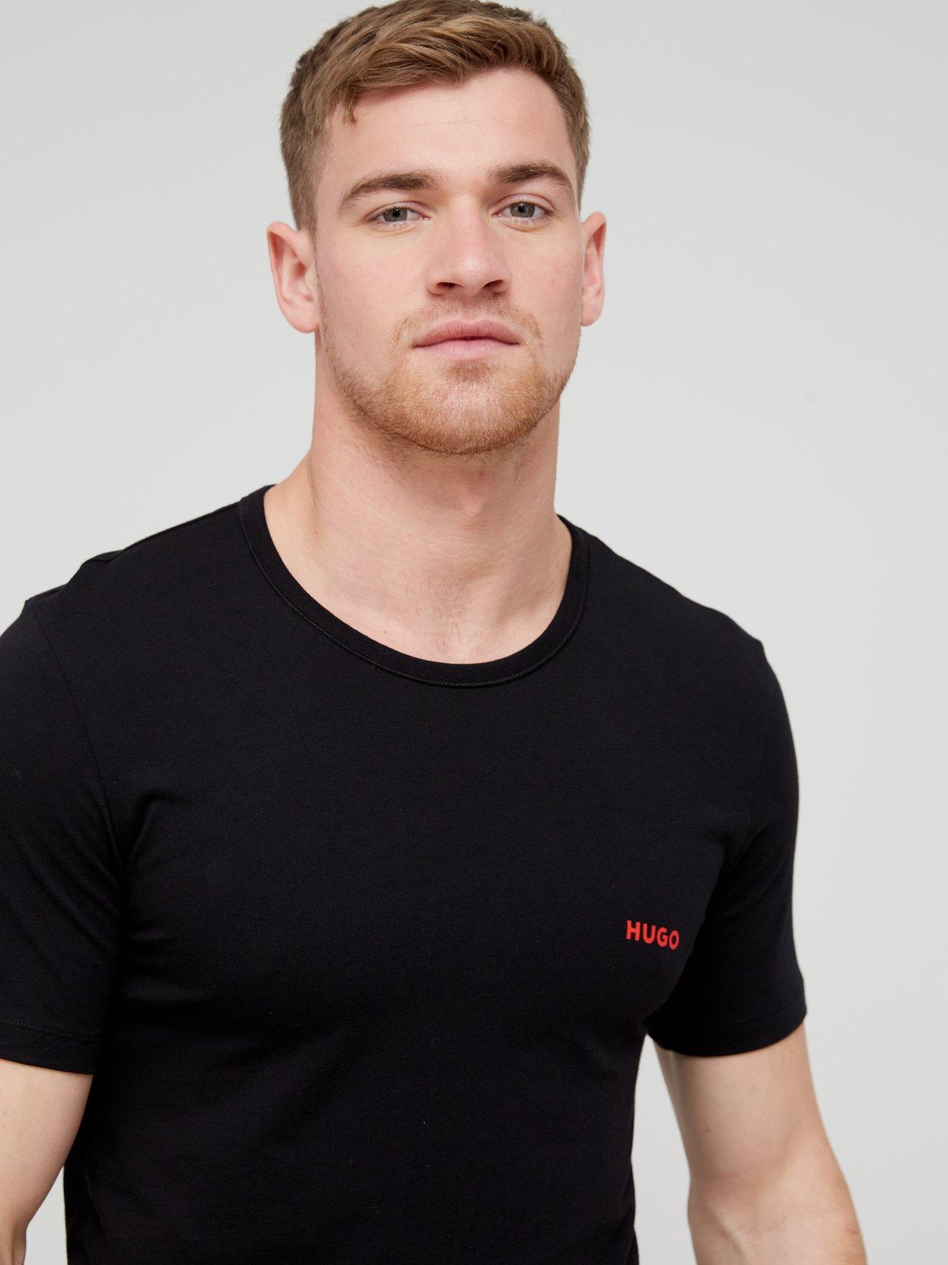  image of hugo-bodywear-3-pack-t-shirt-blackred