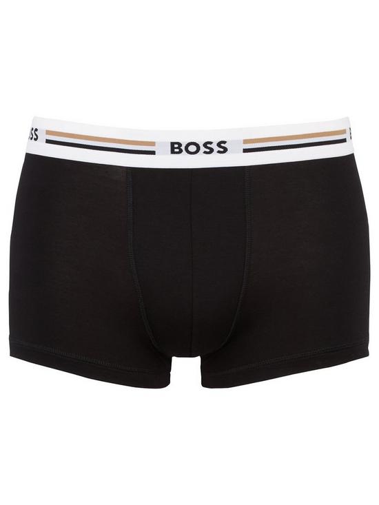 stillFront image of boss-bodywear-3-pack-bold-trunks-black