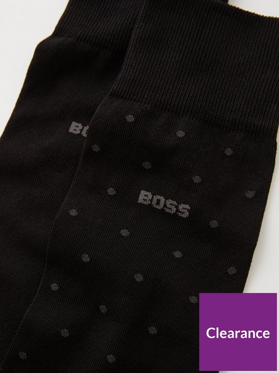 stillFront image of boss-bodywear-2-pack-dot-socks-black