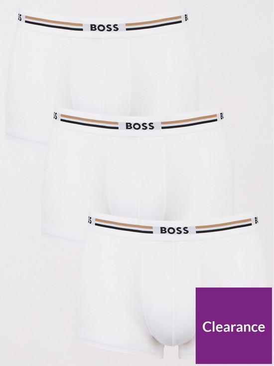 front image of boss-bodywear-3-pack-bold-trunks-white