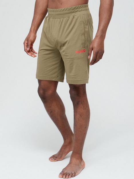 hugo-bodywear-labelled-lounge-shorts-khaki