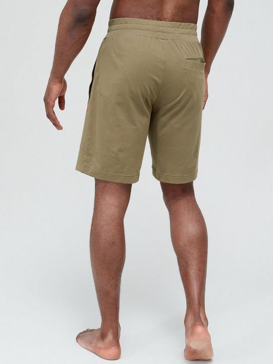 stillFront image of hugo-bodywear-labelled-lounge-shorts-khaki