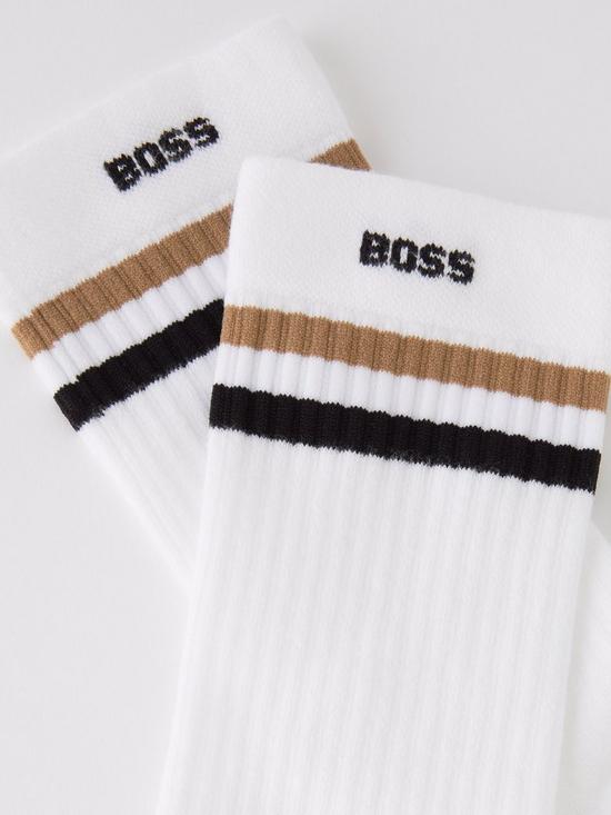 stillFront image of boss-bodywear-ribbed-iconic-socks-white