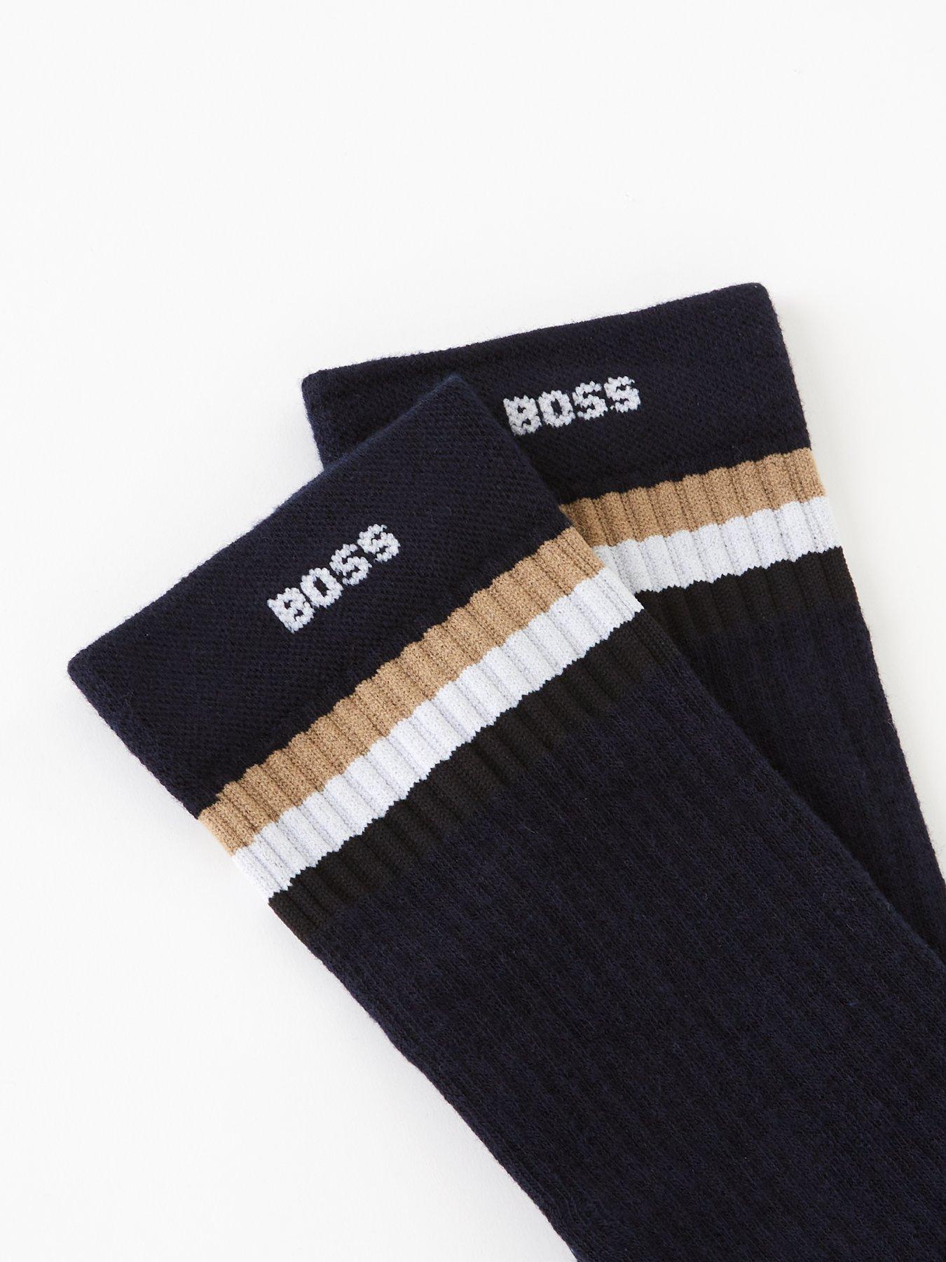  image of boss-bodywear-ribbed-iconic-sock-dark-blue